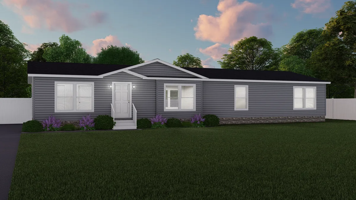 The LEGACY 413 Exterior. This Manufactured Mobile Home features 3 bedrooms and 2 baths.
