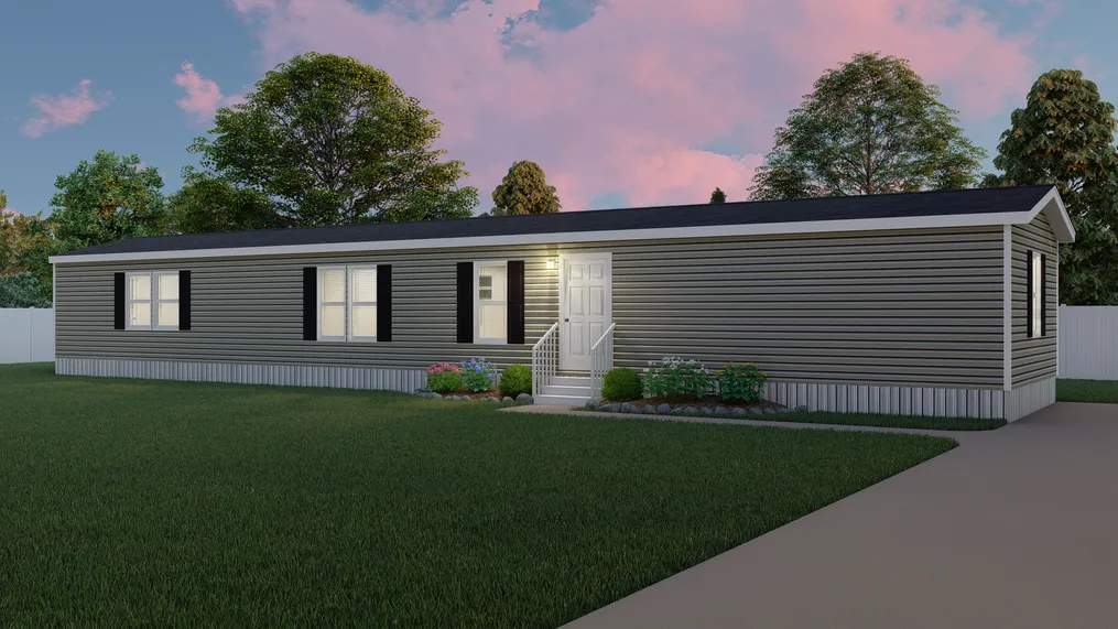 The BLAZER 76 C Exterior. This Manufactured Mobile Home features 3 bedrooms and 2 baths.