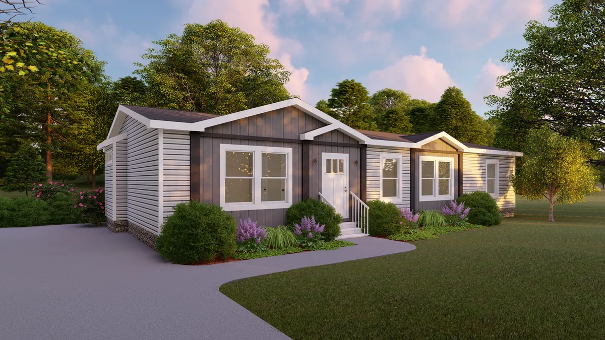 The THE FRANKLIN Exterior. This Manufactured Mobile Home features 3 bedrooms and 2 baths.