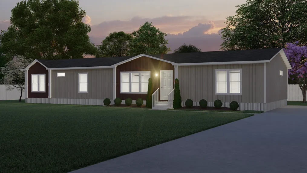 The THE DESTIN Exterior. This Manufactured Mobile Home features 4 bedrooms and 3 baths.