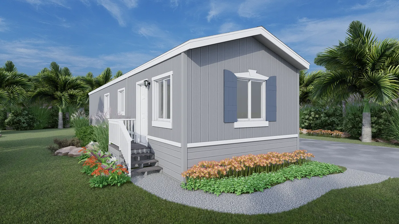 The GPII 1442-2B HERMOSA Exterior. This Manufactured Mobile Home features 2 bedrooms and 2 baths.