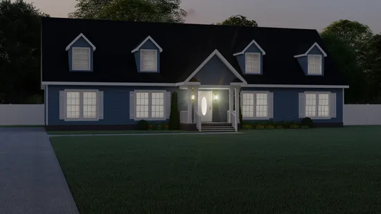 The 3549 JAMESTOWN Exterior. This Modular Home features 3 bedrooms and 2 baths.