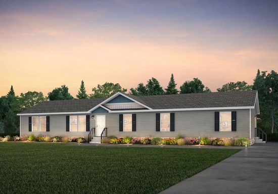 The PONDEROSA PINE 7628-727 Exterior. This Manufactured Mobile Home features 4 bedrooms and 2 baths.
