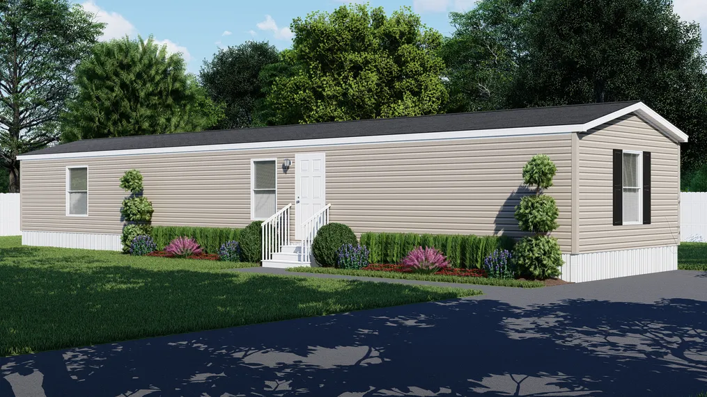 The AMBER Exterior. This Manufactured Mobile Home features 3 bedrooms and 2 baths.