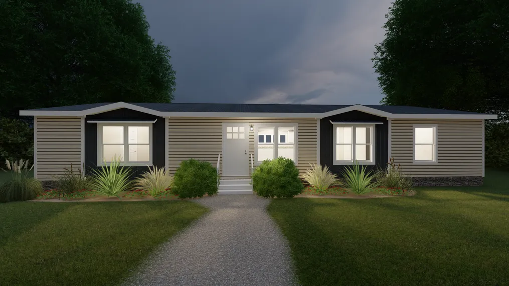 The FARMHOUSE FLEX Exterior. This Manufactured Mobile Home features 3 bedrooms and 2.5 baths.