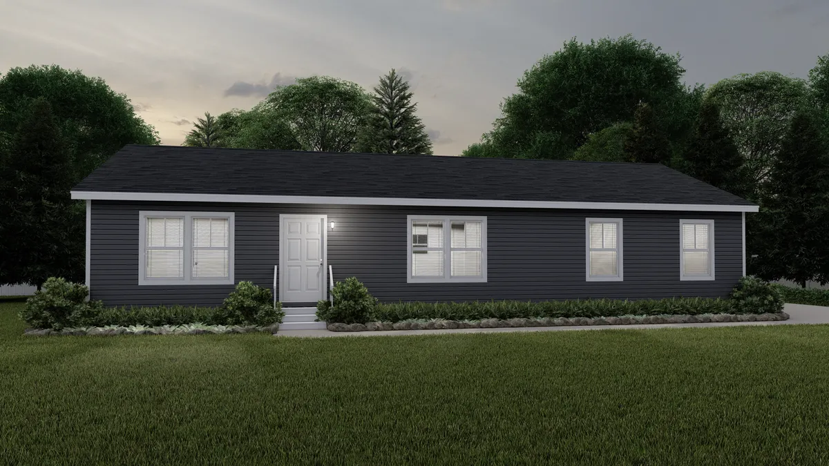 The LIFESTYLE 202-1 Exterior. This Manufactured Mobile Home features 3 bedrooms and 2 baths.