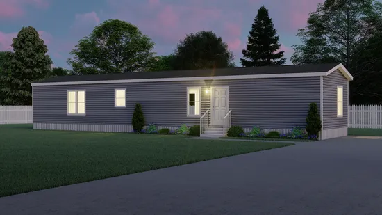 The THE ANNIVERSARY 68 Exterior. This Manufactured Mobile Home features 2 bedrooms and 2 baths.