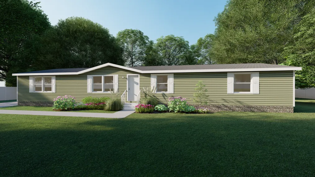 The WONDER Exterior. This Manufactured Mobile Home features 4 bedrooms and 2 baths.