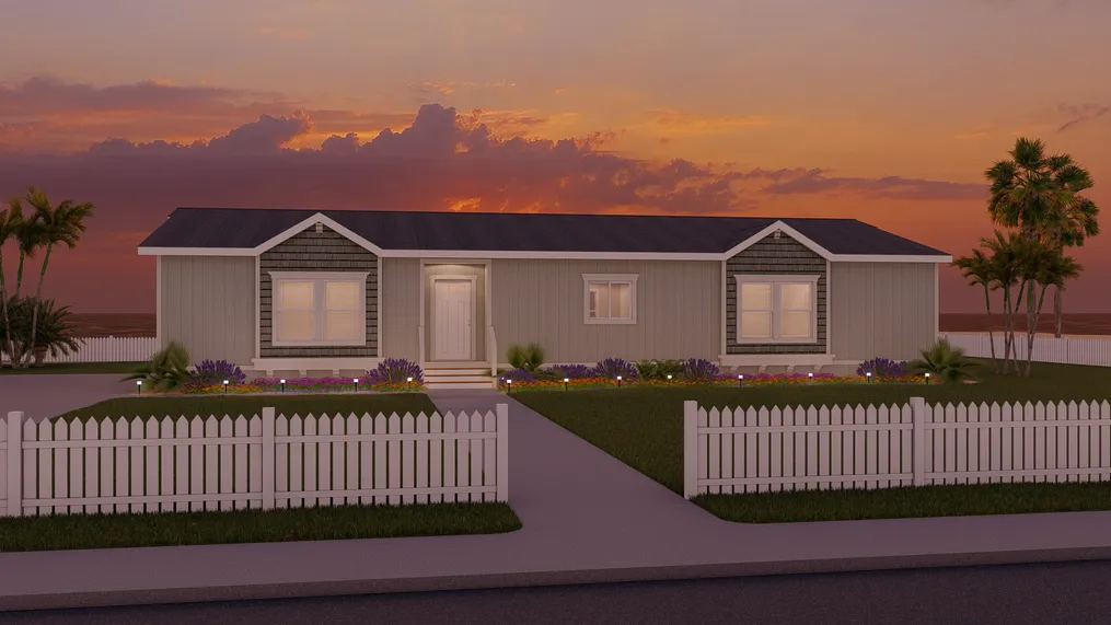 The CORONADO 3766A Coastal Exterior. This Manufactured Mobile Home features 3 bedrooms and 2.5 baths.