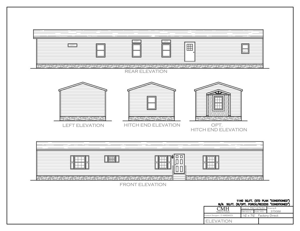 The THE ALPINE RIDGE Exterior. This Manufactured Mobile Home features 3 bedrooms and 2 baths.