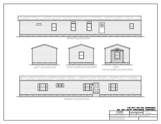 The THE ALPINE RIDGE Exterior. This Manufactured Mobile Home features 3 bedrooms and 2 baths.