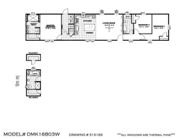 The DECISION MAKER 16803W Exterior. This Manufactured Mobile Home features 3 bedrooms and 2 baths.