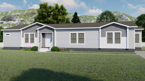 The THE TEAGAN Exterior. This Manufactured Mobile Home features 4 bedrooms and 3 baths.
