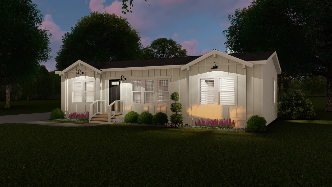 The CORONADO 2446A Farmhouse Exterior. This Manufactured Mobile Home features 3 bedrooms and 2 baths.