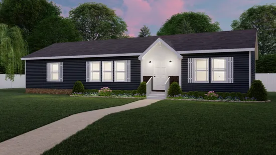 The CLASSIC 60B Exterior. This Modular Home features 3 bedrooms and 2 baths.