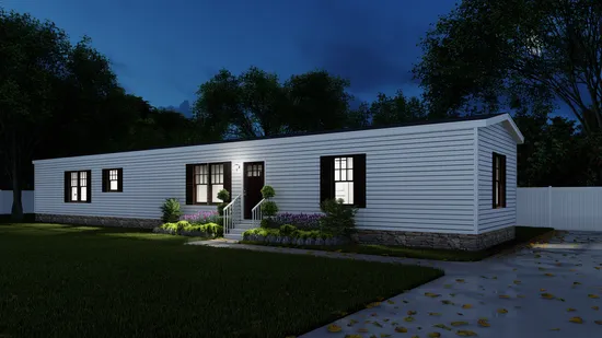 The EMERALD Exterior. This Manufactured Mobile Home features 3 bedrooms and 2 baths.