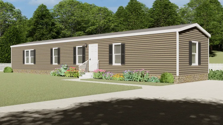 The EDG16723A Exterior. This Manufactured Mobile Home features 3 bedrooms and 2 baths.