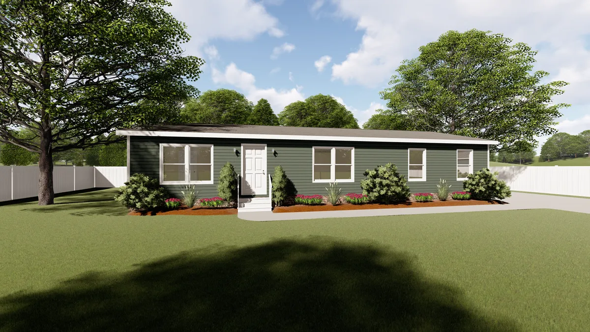 The RIVERVIEW 202 Exterior. This Manufactured Mobile Home features 3 bedrooms and 2 baths.
