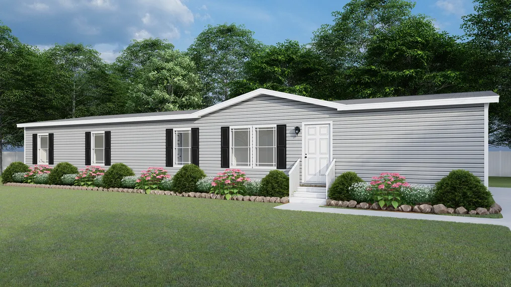 The BROOKLINE FLEX 32 WIDE Exterior. This Manufactured Mobile Home features 4 bedrooms and 2 baths.