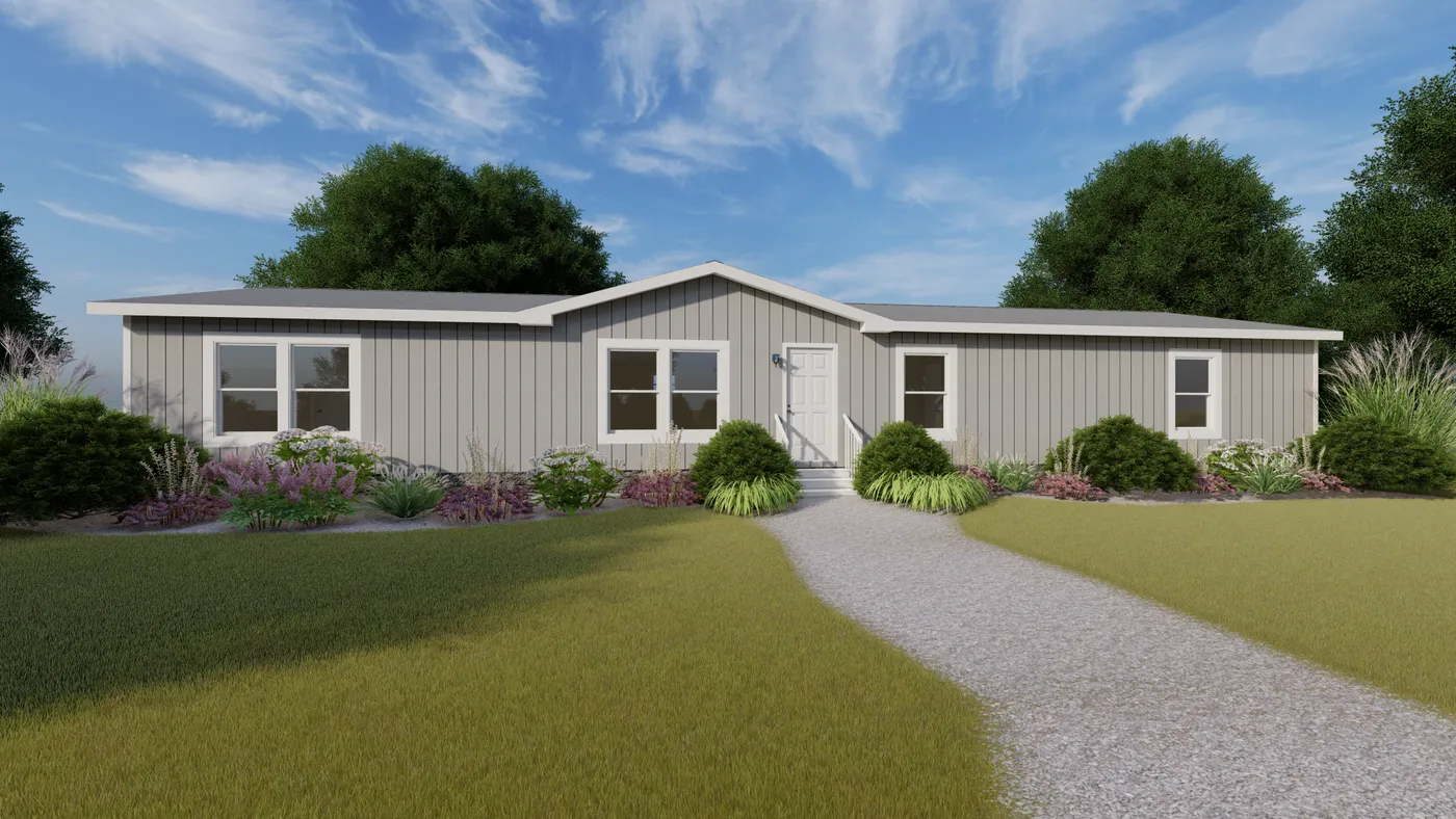 The THE CHOICE Exterior. This Manufactured Mobile Home features 4 bedrooms and 2 baths.