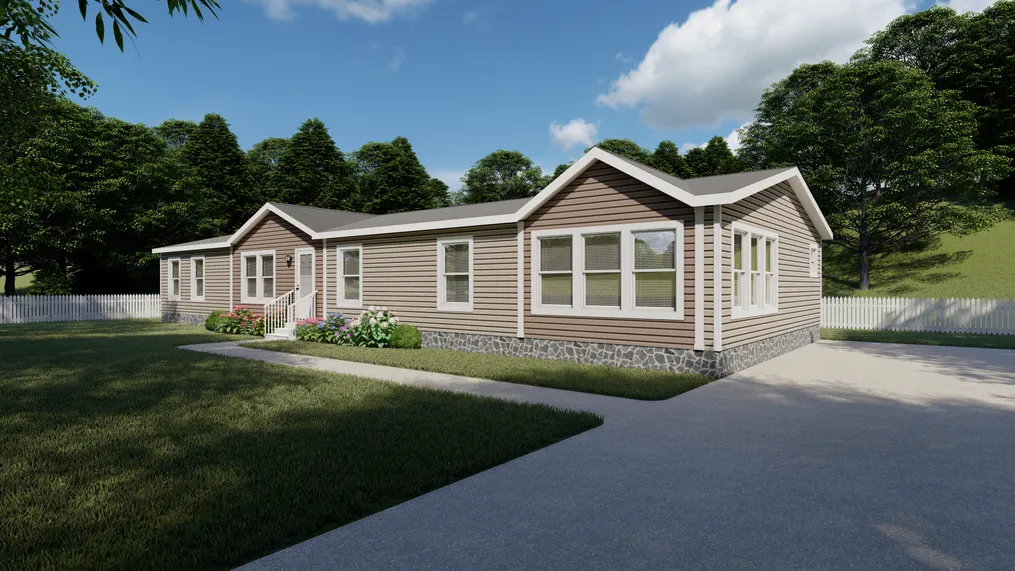 The BIG TICKET Exterior. This Manufactured Mobile Home features 4 bedrooms and 2 baths.