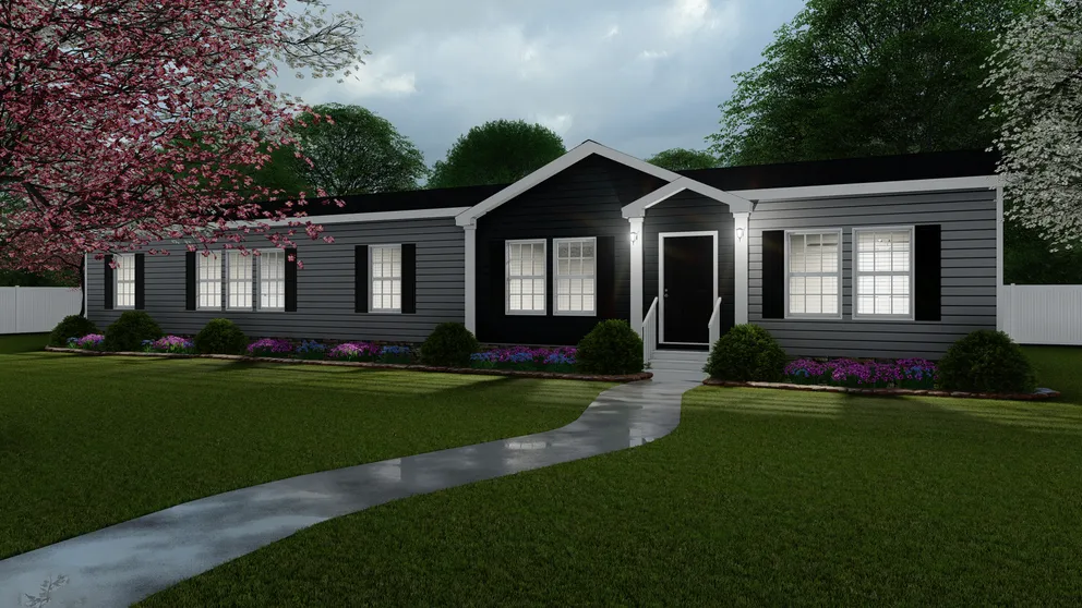 The 1454 CAROLINA Exterior. This Manufactured Mobile Home features 4 bedrooms and 2 baths.