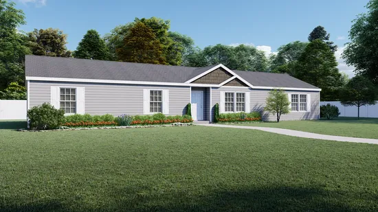 The 3338 HERITAGE Exterior. This Modular Home features 4 bedrooms and 2 baths.