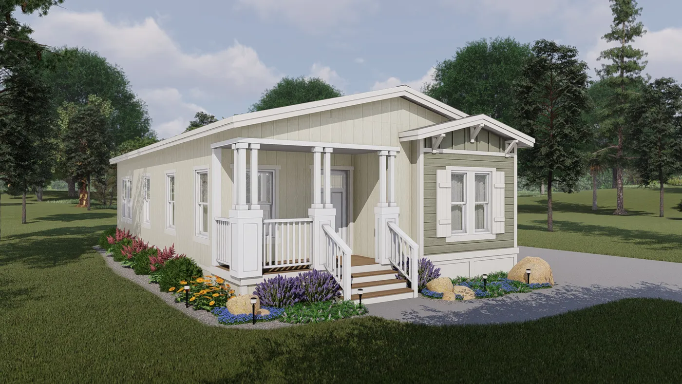 The CORONADO 2446B Craftsman Exterior. This Manufactured Mobile Home features 2 bedrooms and 2 baths.