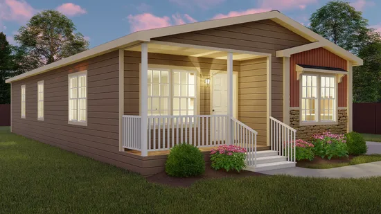 The THE NELSON 28 Exterior. This Manufactured Mobile Home features 3 bedrooms and 2 baths.