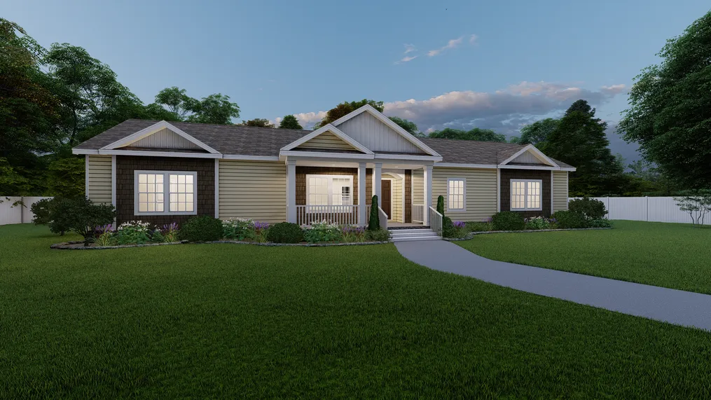 The 3328 CLASSIC Exterior. This Modular Home features 4 bedrooms and 2 baths.
