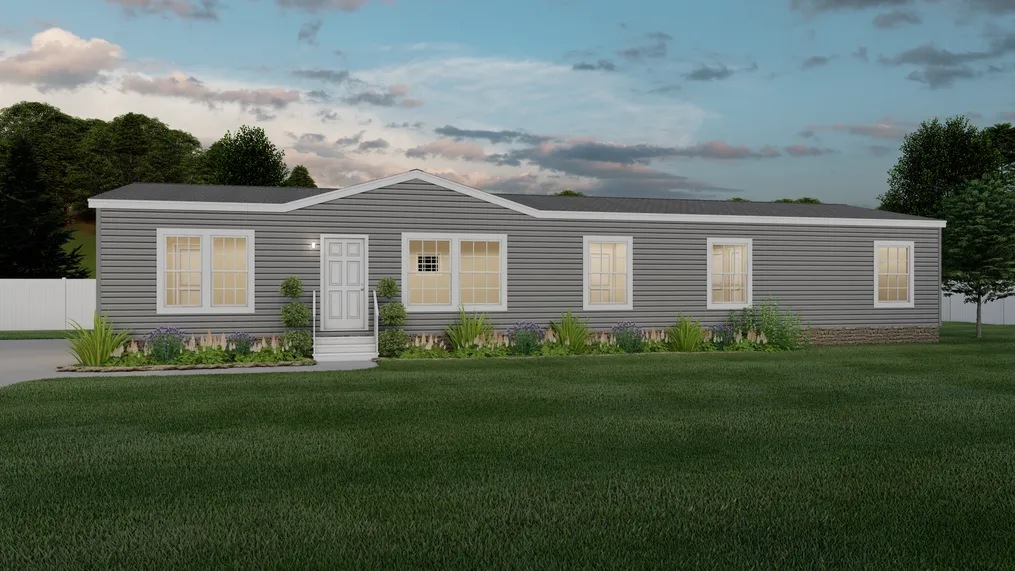 The THE KNIGHT Exterior. This Manufactured Mobile Home features 4 bedrooms and 2 baths.