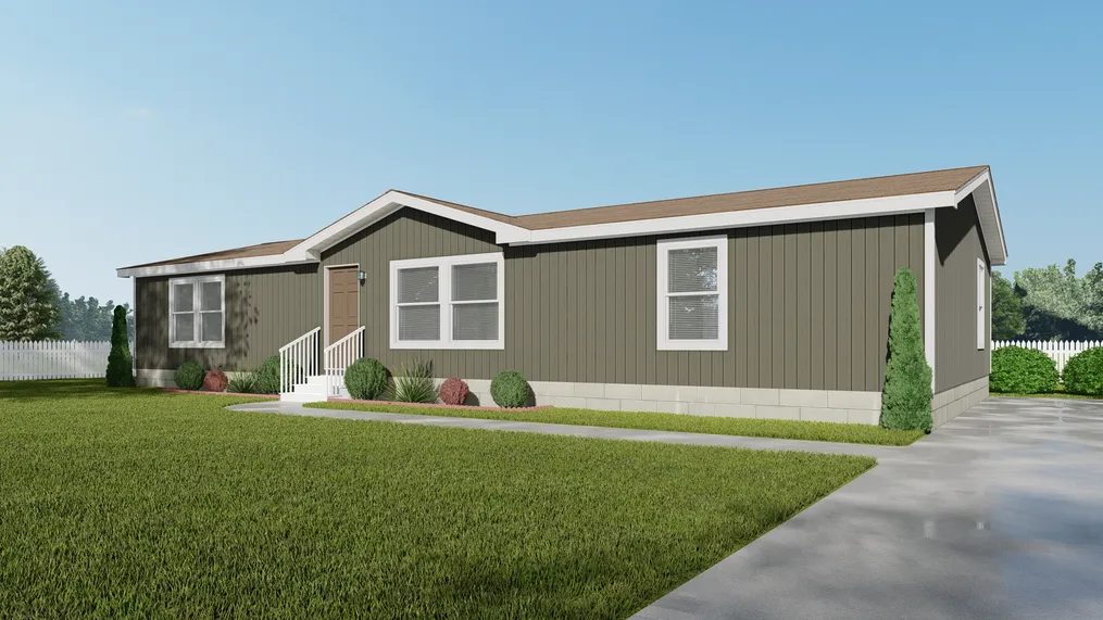 The K3060A Exterior. This Manufactured Mobile Home features 3 bedrooms and 2 baths.