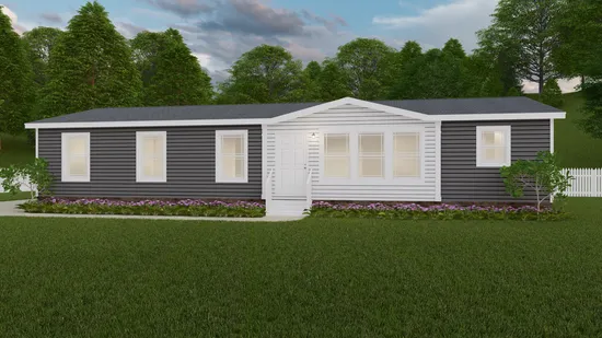 The THE BREEZE Exterior. This Manufactured Mobile Home features 3 bedrooms and 2 baths.