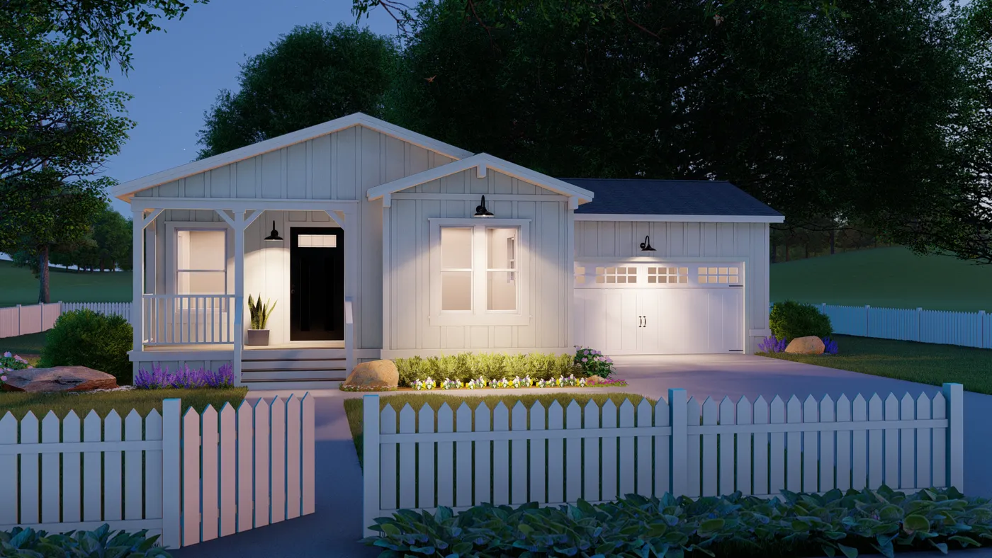The CORONADO 2456B Farmhouse Exterior. This Manufactured Mobile Home features 3 bedrooms and 2 baths.