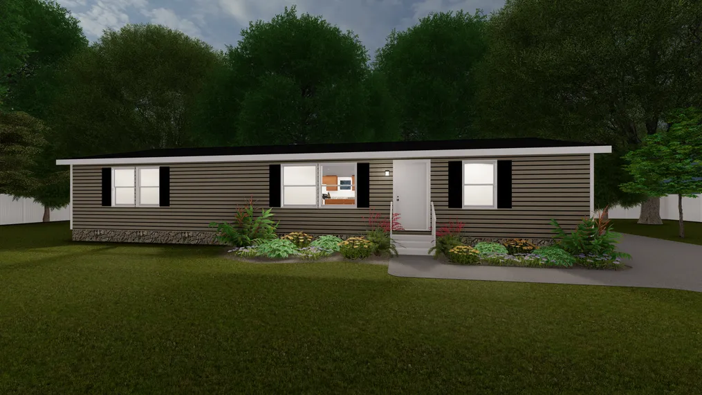 The THRILL Exterior. This Manufactured Mobile Home features 3 bedrooms and 2 baths.