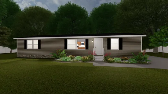 The THRILL Exterior. This Manufactured Mobile Home features 3 bedrooms and 2 baths.