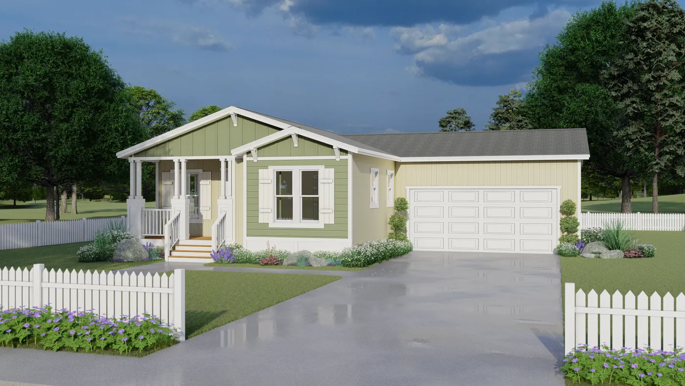 The CORONADO 2456B Craftsman Exterior. This Manufactured Mobile Home features 3 bedrooms and 2 baths.