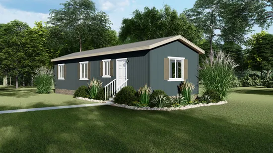 The FAIRPOINT 14442C Standard Exterior. This Manufactured Mobile Home features 2 bedrooms and 1 bath.