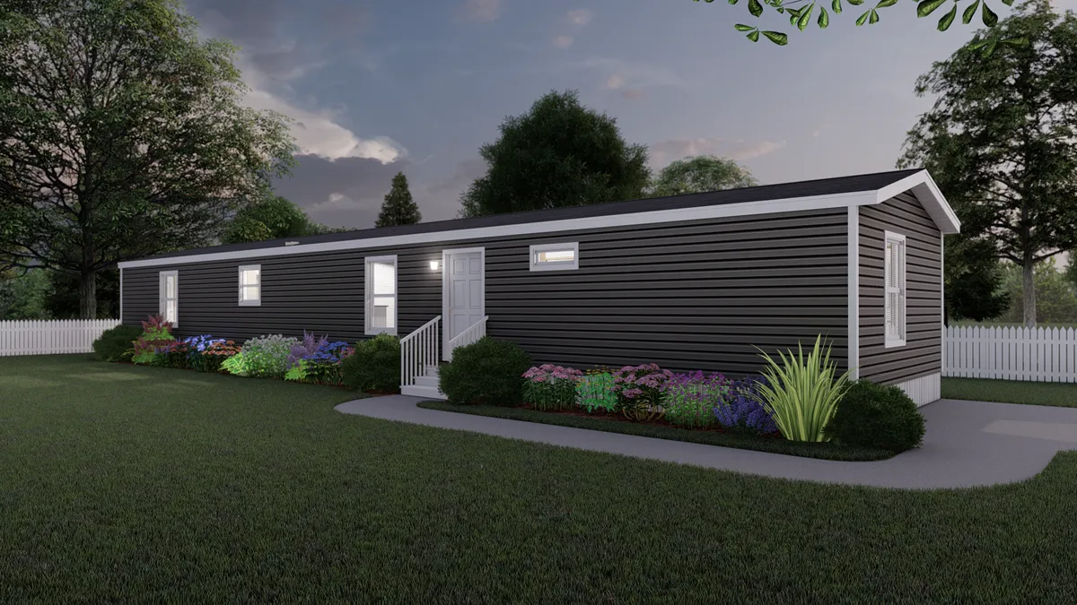 The LIFESTYLE 216-1 Exterior. This Manufactured Mobile Home features 3 bedrooms and 2 baths.