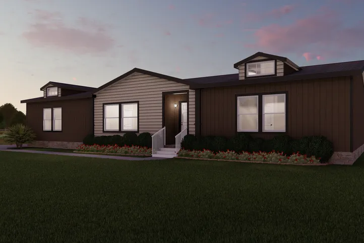 The K3066A Exterior. This Manufactured Mobile Home features 3 bedrooms and 2 baths.