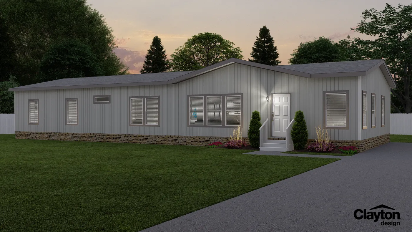 The K3076A Exterior. This Manufactured Mobile Home features 4 bedrooms and 2 baths.