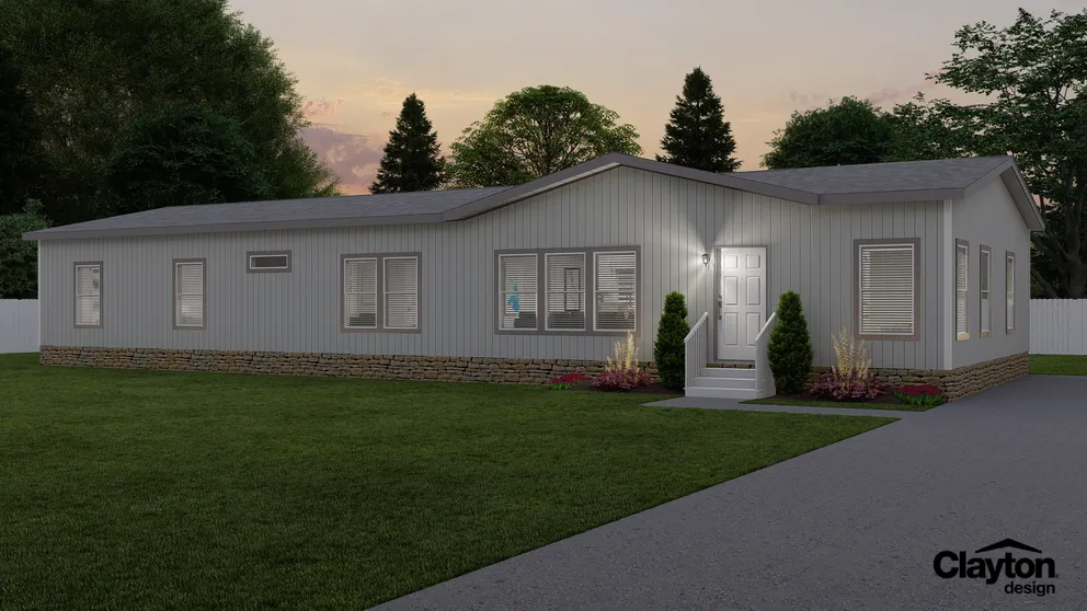 The K3076A Exterior. This Manufactured Mobile Home features 4 bedrooms and 2 baths.
