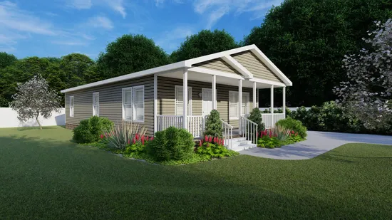 The OAKMONT Exterior. This Manufactured Mobile Home features 2 bedrooms and 2 baths.