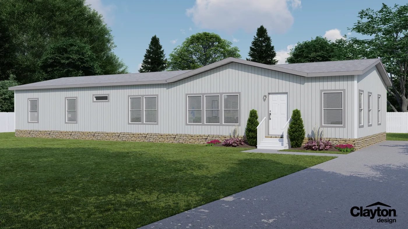 The K3076A Exterior. This Manufactured Mobile Home features 4 bedrooms and 2 baths.