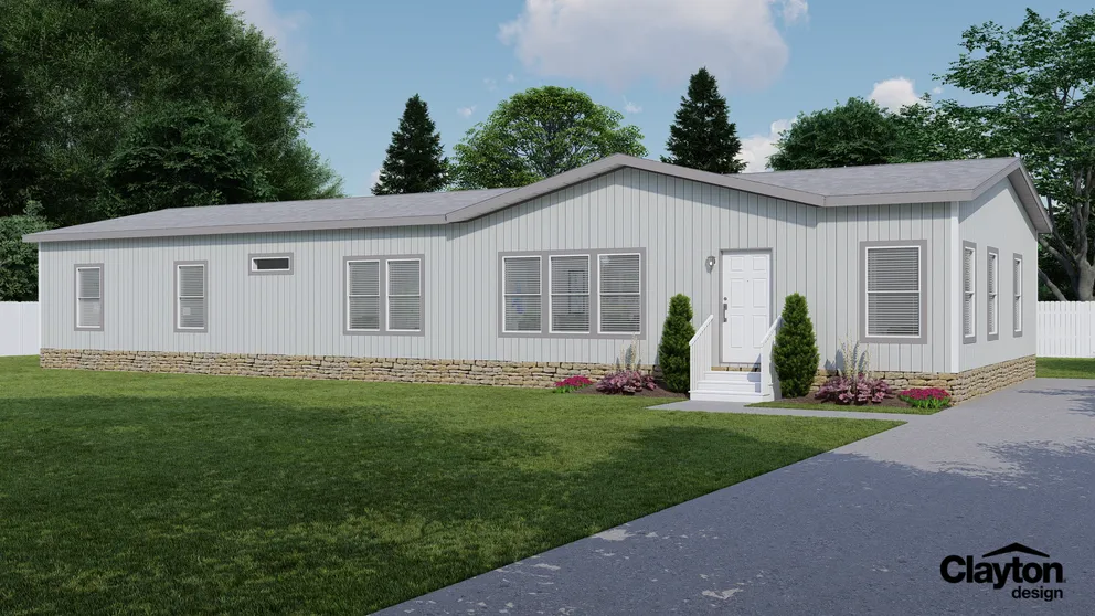 The K3076A Exterior. This Manufactured Mobile Home features 4 bedrooms and 2 baths.