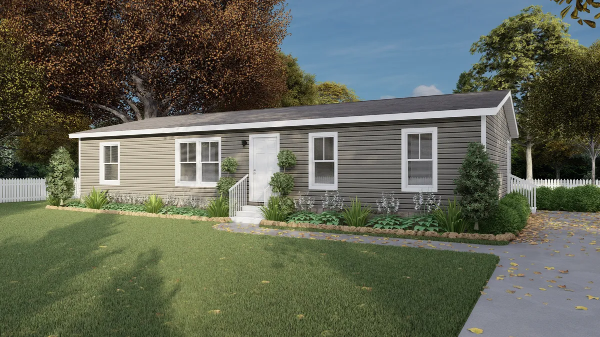 The LIFESTYLE 205-1 Exterior. This Manufactured Mobile Home features 3 bedrooms and 2 baths.