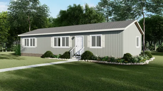 The FAIRPOINT 24523F Standard Exterior. This Manufactured Mobile Home features 3 bedrooms and 2 baths.