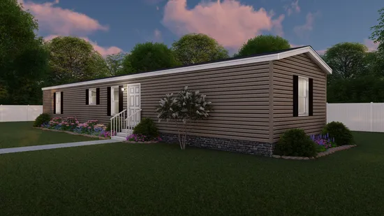 The 4615 ADVANTAGE PLUS 6616 Exterior. This Manufactured Mobile Home features 3 bedrooms and 2 baths.