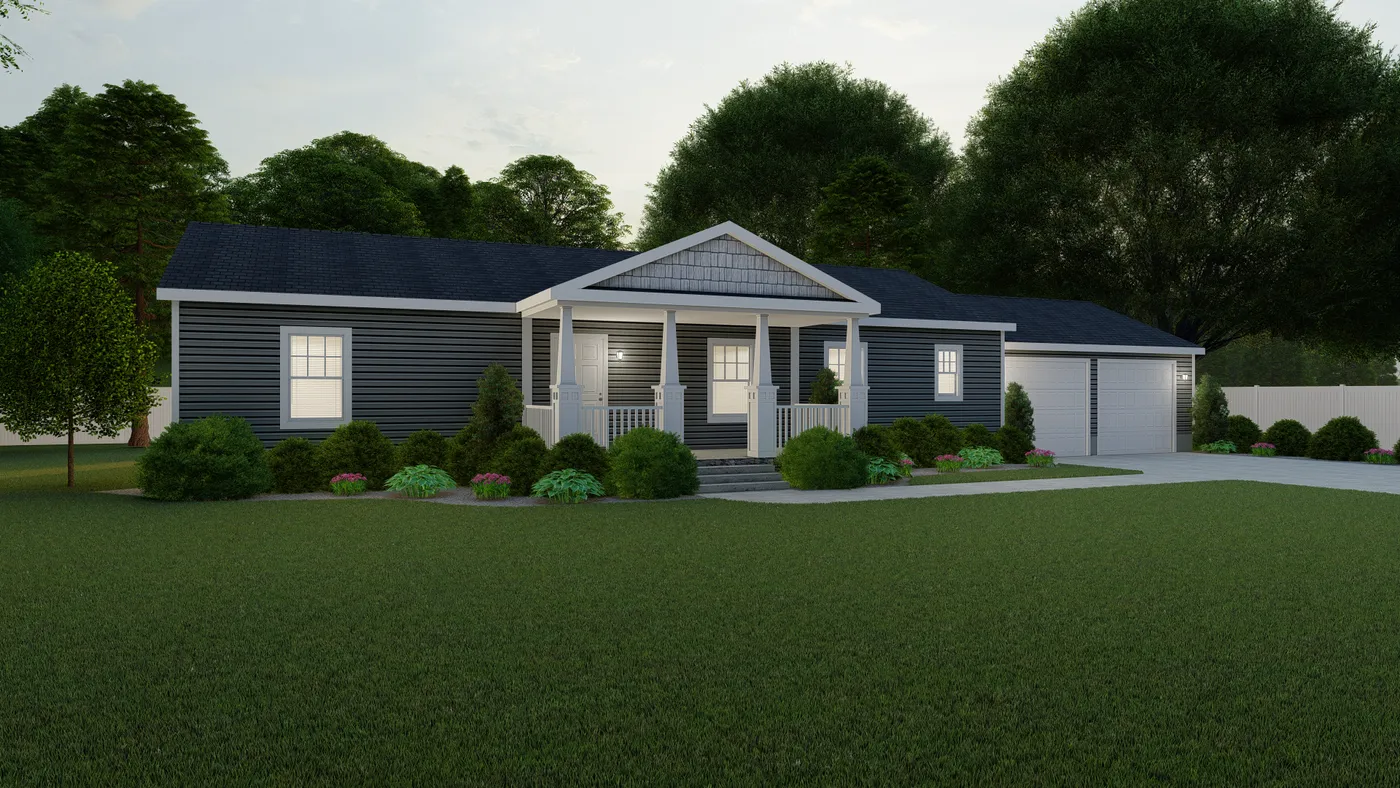The HILL ST 5628-MS020 SECT Floor Plan. This Manufactured Mobile Home features 3 bedrooms and 2 baths.