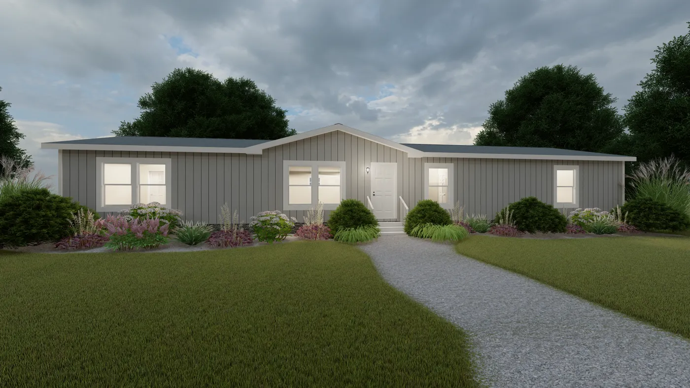 The THE CHOICE Exterior. This Manufactured Mobile Home features 4 bedrooms and 2 baths.